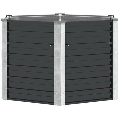 VIDAXL -Pflanzer erhoben 129x129x77cm verzinkter Stahl -Anthrazit