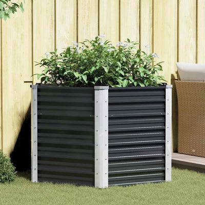 VIDAXL -Pflanzer erhoben 129x129x77cm verzinkter Stahl -Anthrazit
