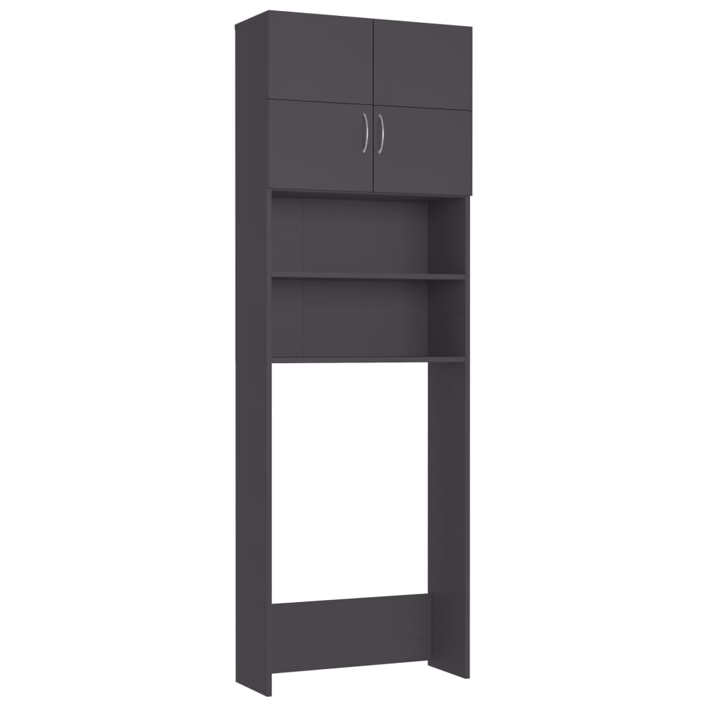 Vidaxl Waschmaschinenschrank 64x25.5x190 cm verarbeitetes Holzgrau