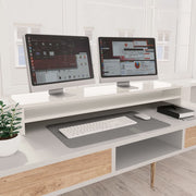 Vidaxl Monitor Standard 100x24x13 cm verarbeitetes Holz Hochglanz weiß - afbeelding 1