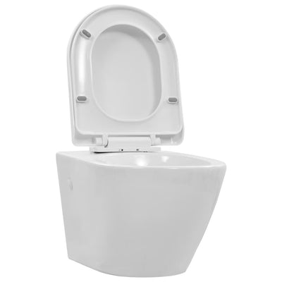 Vidaxl hängende Toilette Redless Keramik Weiß