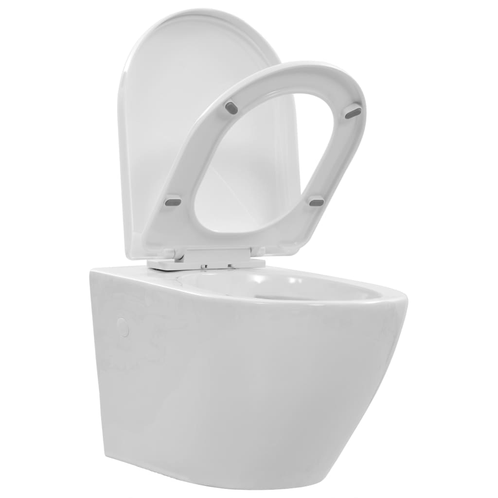 Vidaxl hängende Toilette Redless Keramik Weiß