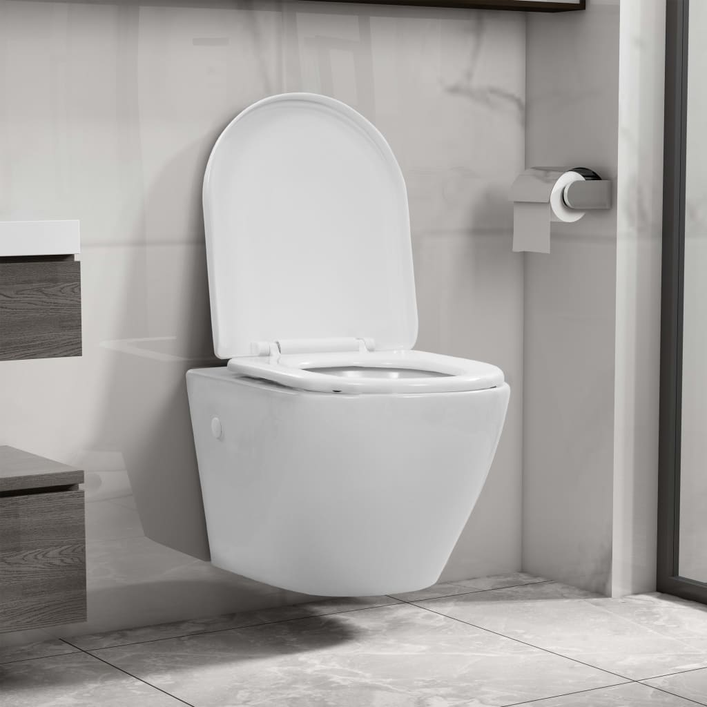 Vidaxl hängende Toilette Redless Keramik Weiß