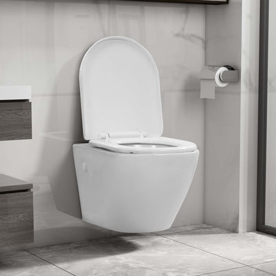 Vidaxl hängende Toilette Redless Keramik Weiß