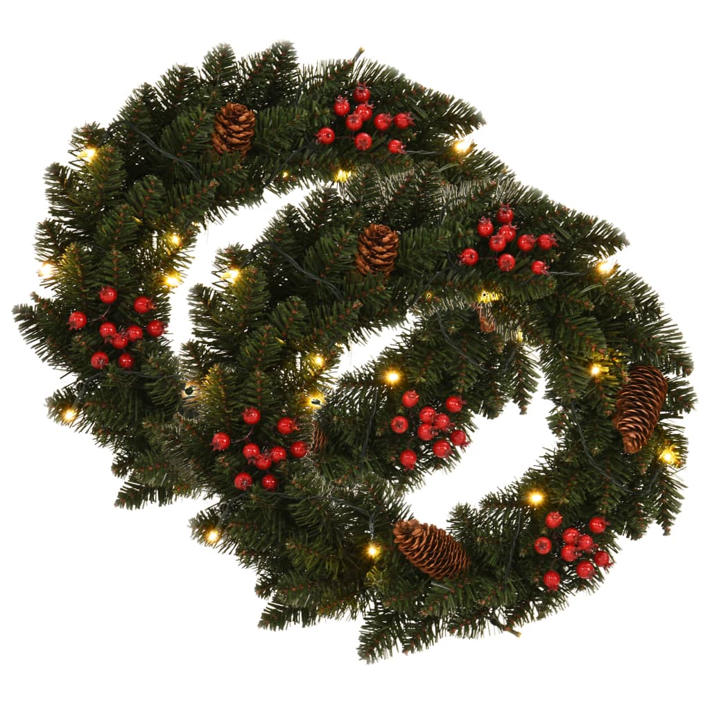 Vidaxl Weihnachtskränze 2 ST mit Dekoration 45 cm Grün