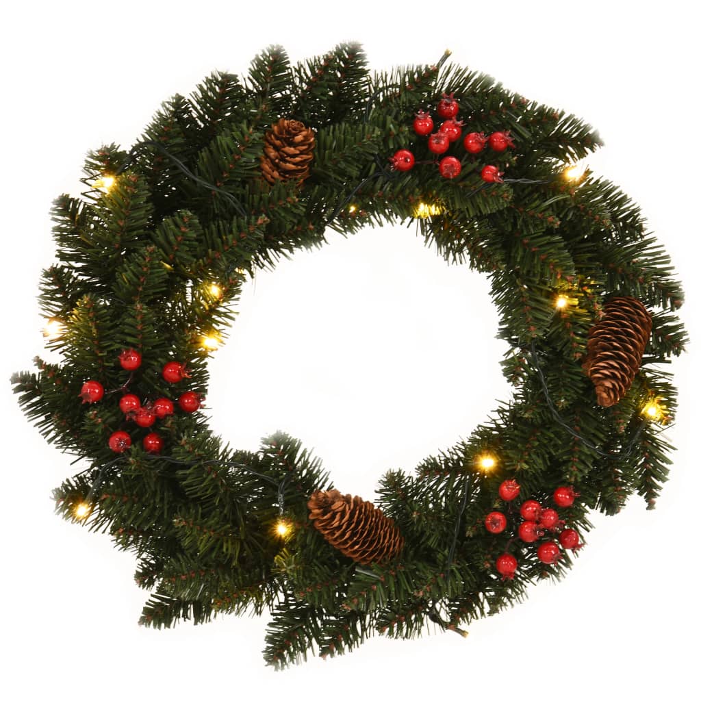Vidaxl Weihnachtskränze 2 ST mit Dekoration 45 cm Grün
