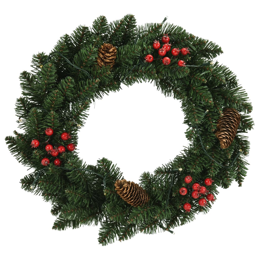 Vidaxl Weihnachtskränze 2 ST mit Dekoration 45 cm Grün