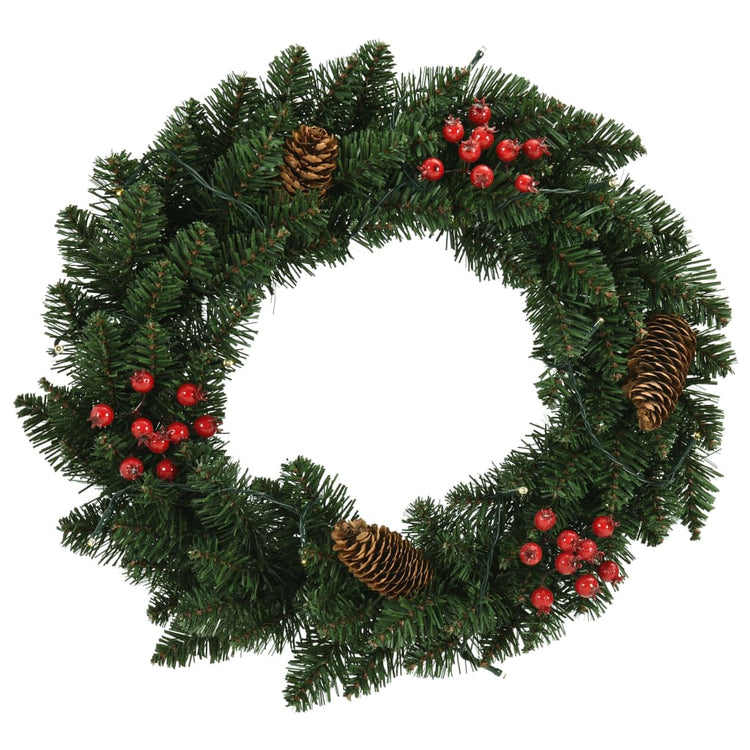 Vidaxl Weihnachtskränze 2 ST mit Dekoration 45 cm Grün