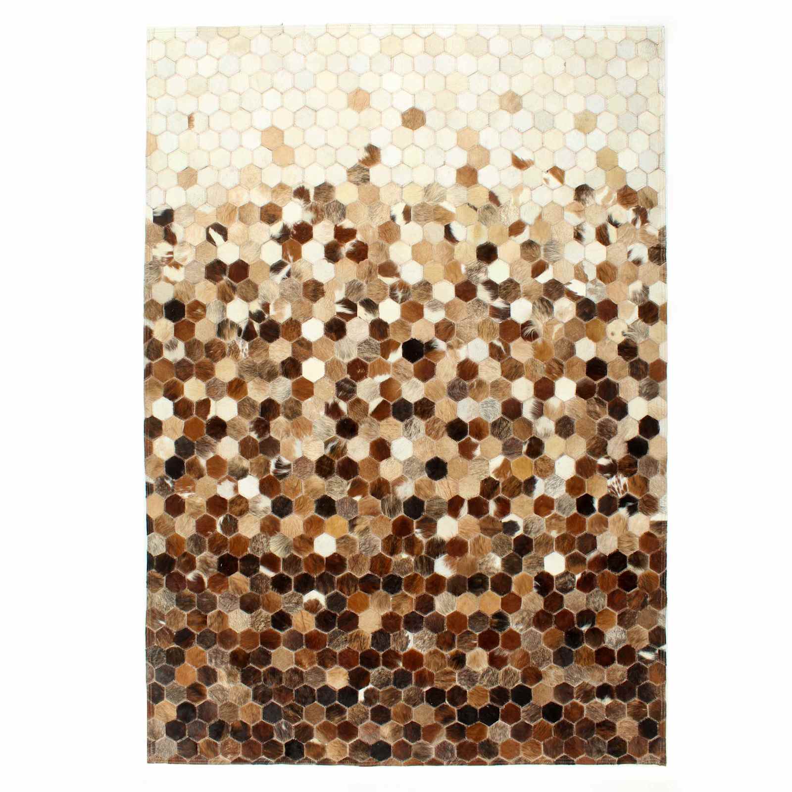 VidaXL Lederteppich Patchwork Rindsleder Braun 170 x 120 cm Leder