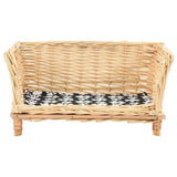 Vidaxl Hundekorb mit Kissen 50x33x30 cm Natural Willow - afbeelding 2