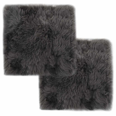Vidaxl -Stuhlkissen 2 ST 40x40 cm Real Sheepell Hellgrau
