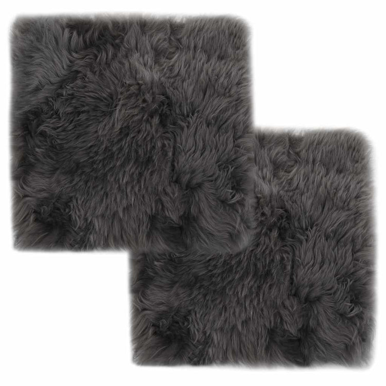 Vidaxl -Stuhlkissen 2 ST 40x40 cm Real Sheepell Hellgrau