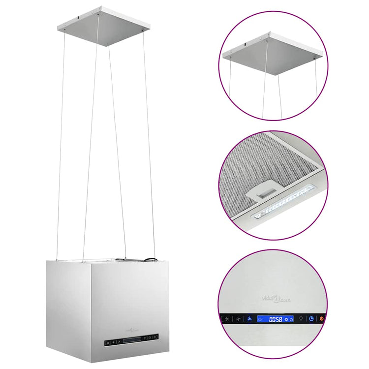 Vidaxl -Extraktorhaube mit Touchsensor LCD 37 cm Edelstahl hängen