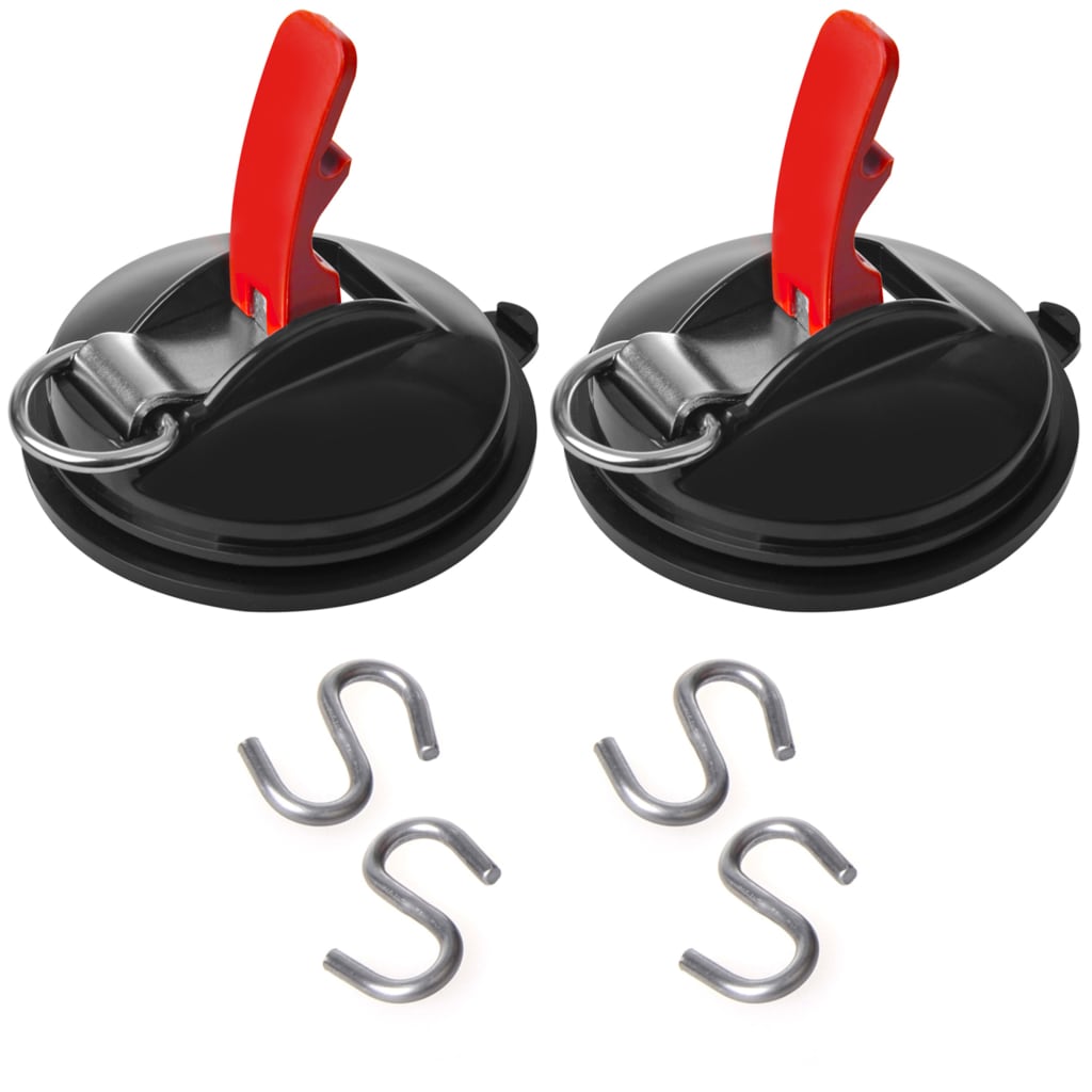 Proplus 2 St. Saugnapfbecher-Bestätigungen mit Ringen und 4 S-Hooks