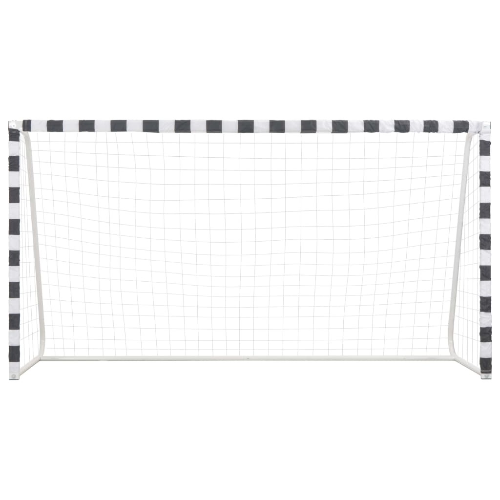 VIDAXL -Fußballtor 300x160x90 cm Metall Schwarz und Weiß