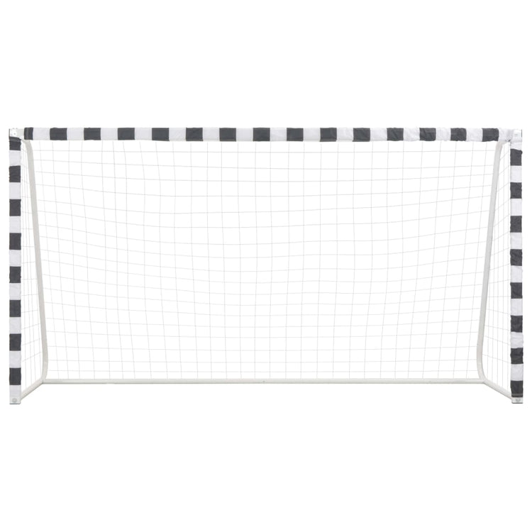 VIDAXL -Fußballtor 300x160x90 cm Metall Schwarz und Weiß