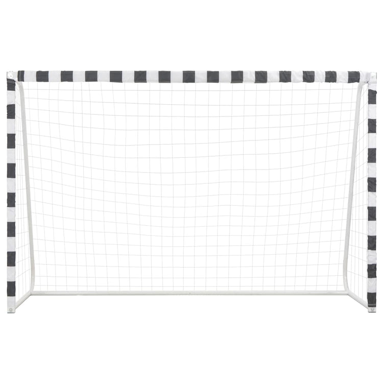 Vidaxl -Fußballtor 300x200x90 cm Metall Schwarz und Weiß