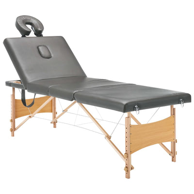 Vidaxl -Massage -Tabelle mit 4 Zonen 186x68 cm Holzrahmen Anthrazit