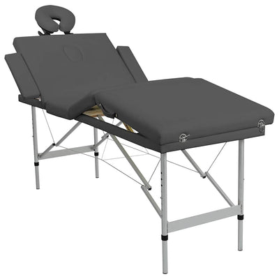 Vidaxl -Massage -Tabelle mit 4 Zonen 186x68 cm Aluminiumrahmen Anthrazit