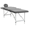 Vidaxl -Massage -Tabelle mit 4 Zonen 186x68 cm Aluminiumrahmen Anthrazit