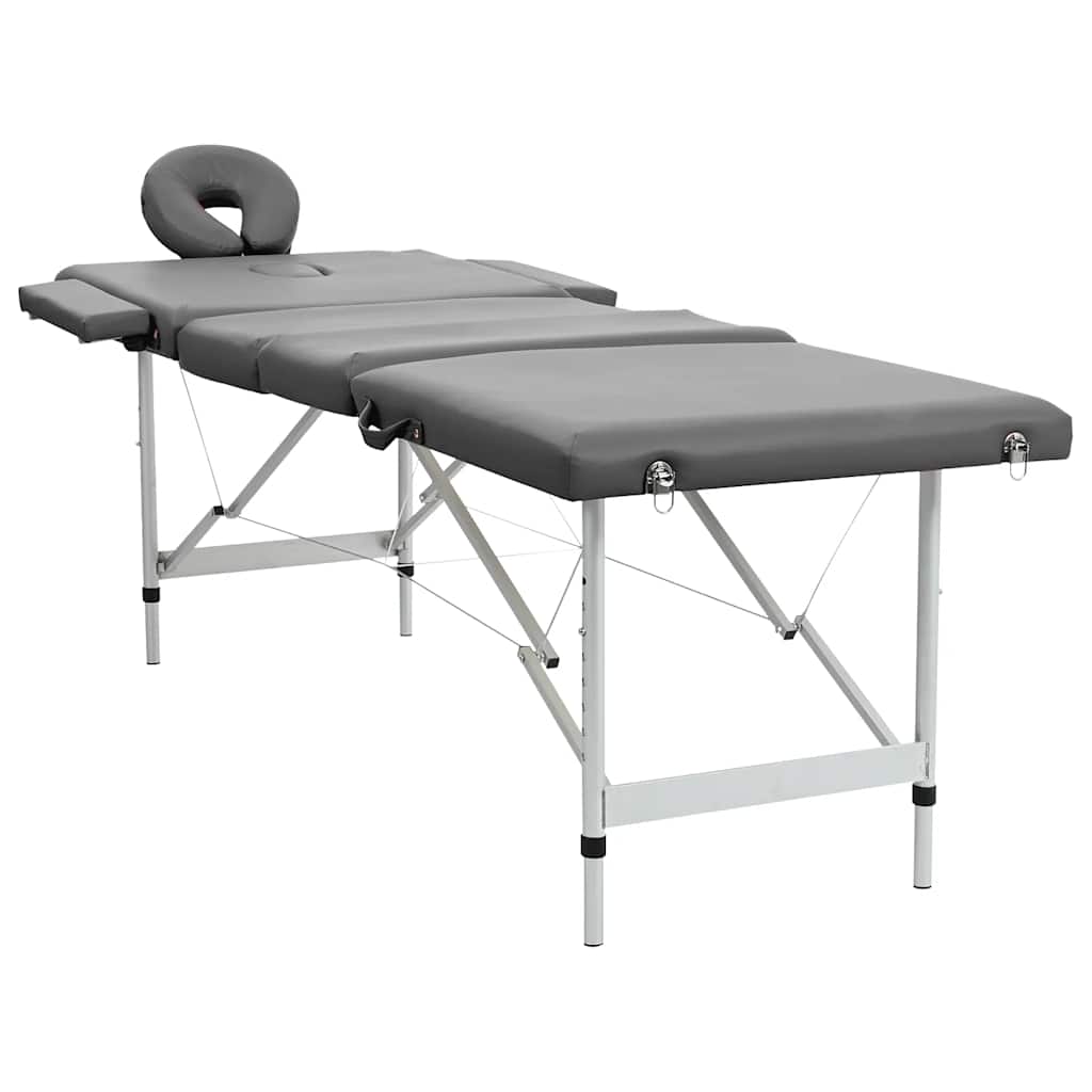 Vidaxl -Massage -Tabelle mit 4 Zonen 186x68 cm Aluminiumrahmen Anthrazit