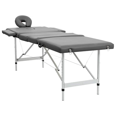 Vidaxl -Massage -Tabelle mit 4 Zonen 186x68 cm Aluminiumrahmen Anthrazit