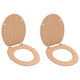 Vidaxl -Toilettensitze 2 St mit Deckel Bambus Design MDF