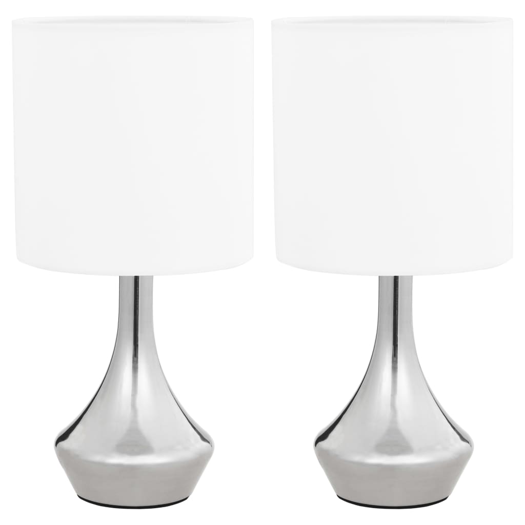 VIDAXL -Tischlampen 2 STs mit einem Junction -Knopf E14 Weiß