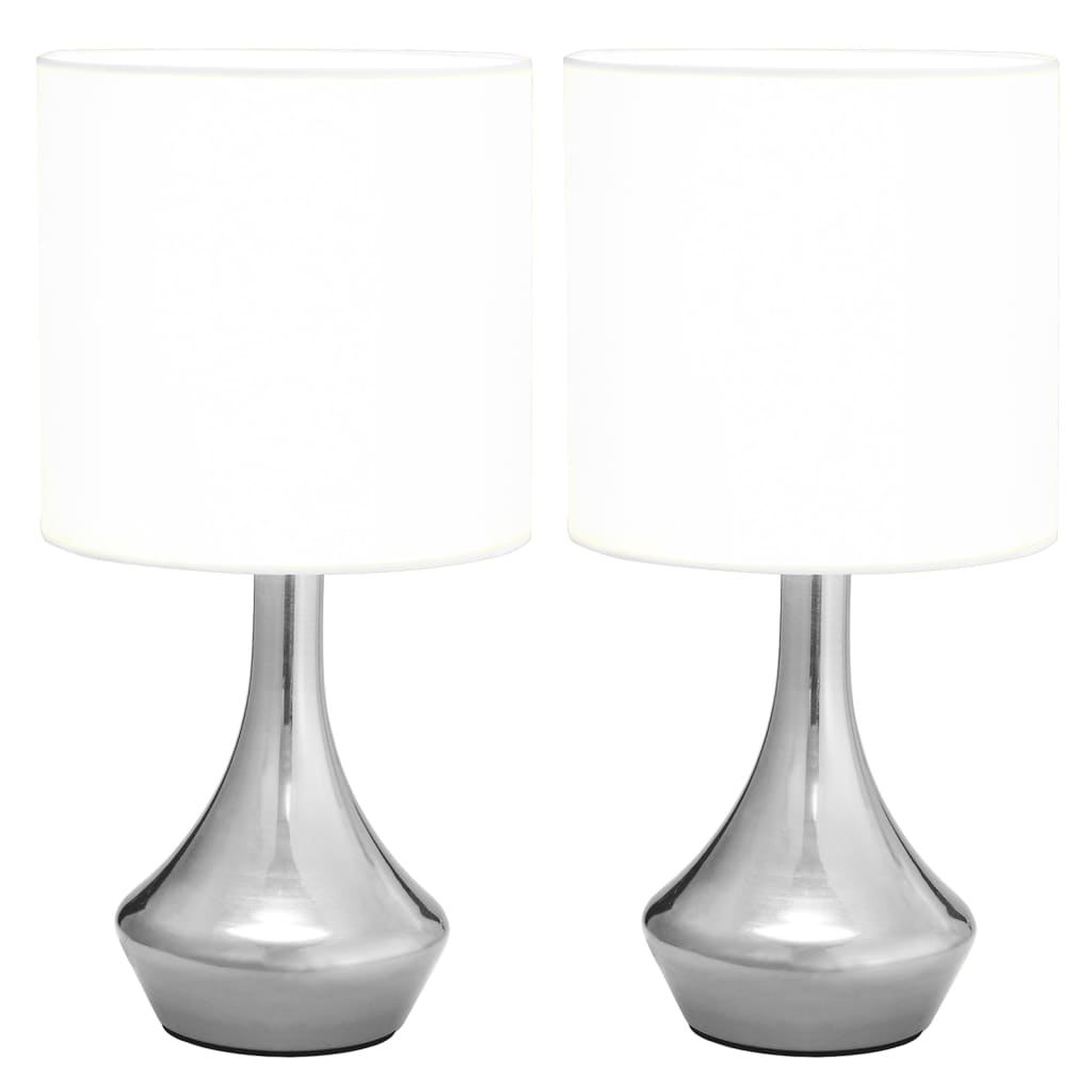 VIDAXL -Tischlampen 2 STs mit einem Junction -Knopf E14 Weiß