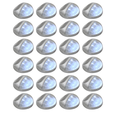 Vidaxl Solarwandlampen LED 24 ST RUND ROCK SILBER