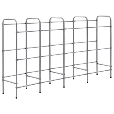 VIDAXL -Speicher für 12 Kisten 190x33x116 cm Stahl Silberfarbe