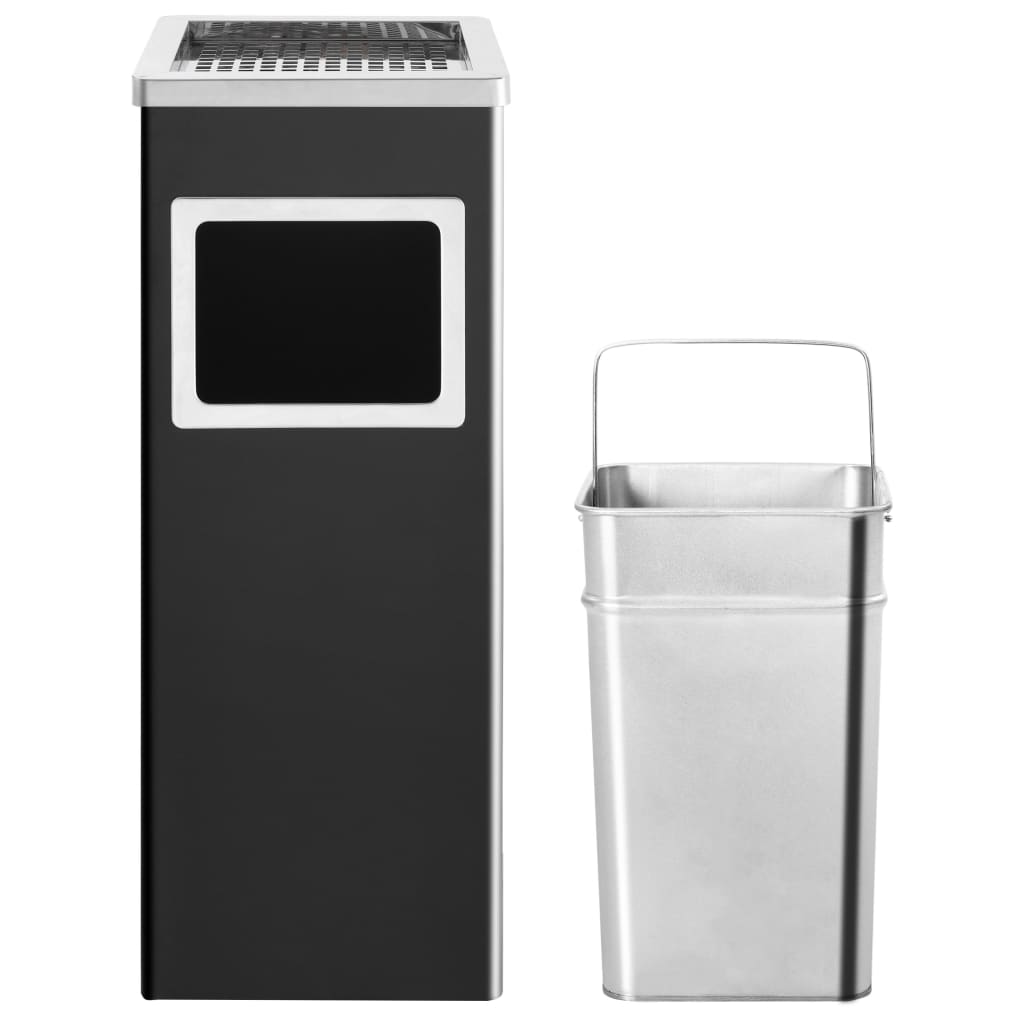 Vidaxl Aschenbecher Trash Hotel 36 l Stahl schwarz