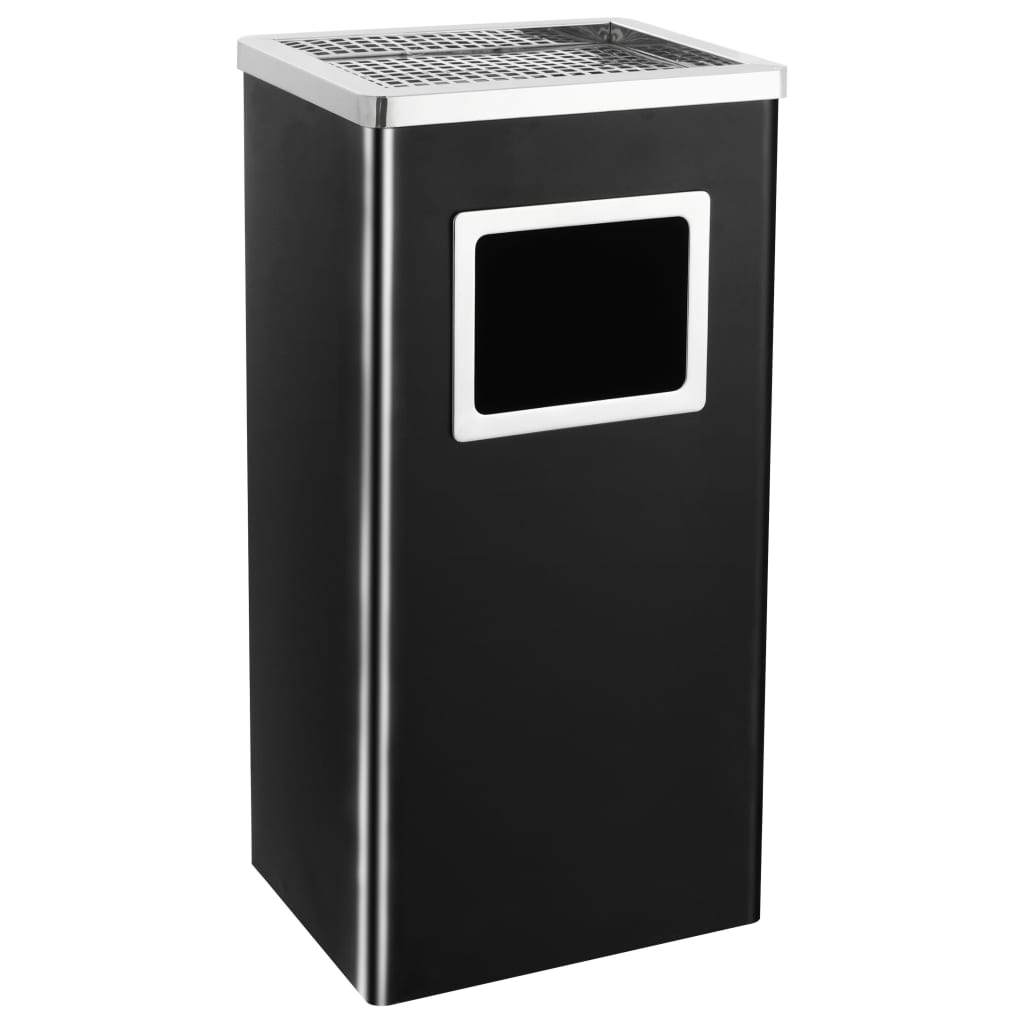 Vidaxl Aschenbecher Trash Hotel 45 L Stahl schwarz