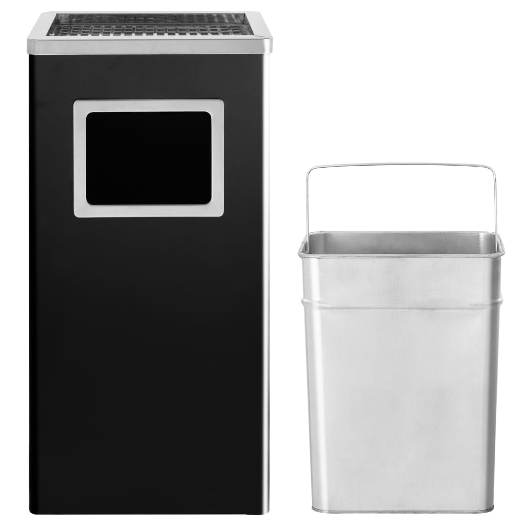 Vidaxl Aschenbecher Trash Hotel 45 L Stahl schwarz