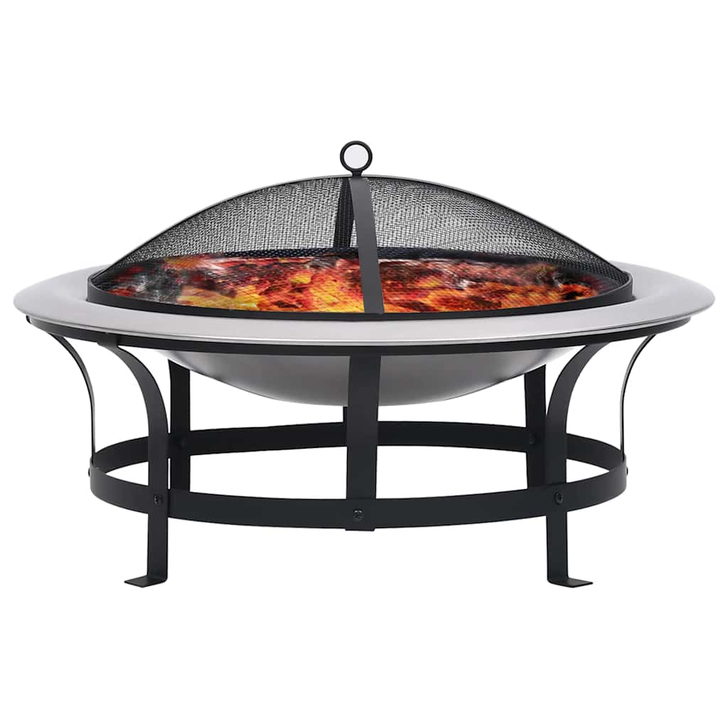 Vidaxl Gartenfeuer mit Grill 76 cm Edelstahl