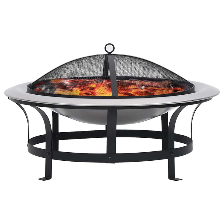 Vidaxl Gartenfeuer mit Grill 76 cm Edelstahl