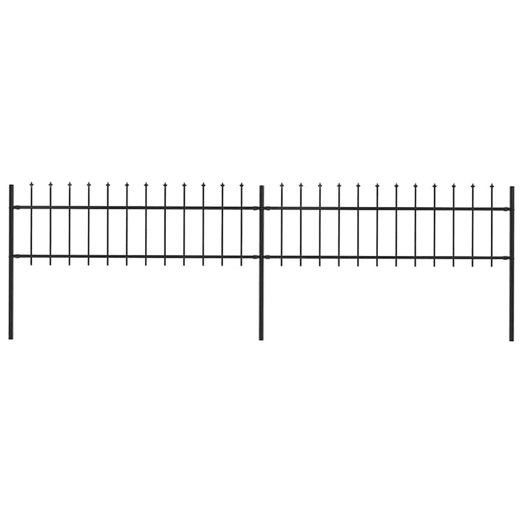 Vidaxl Gartenzaun mit Spears Top 3.4x0,6 M Stahl schwarz