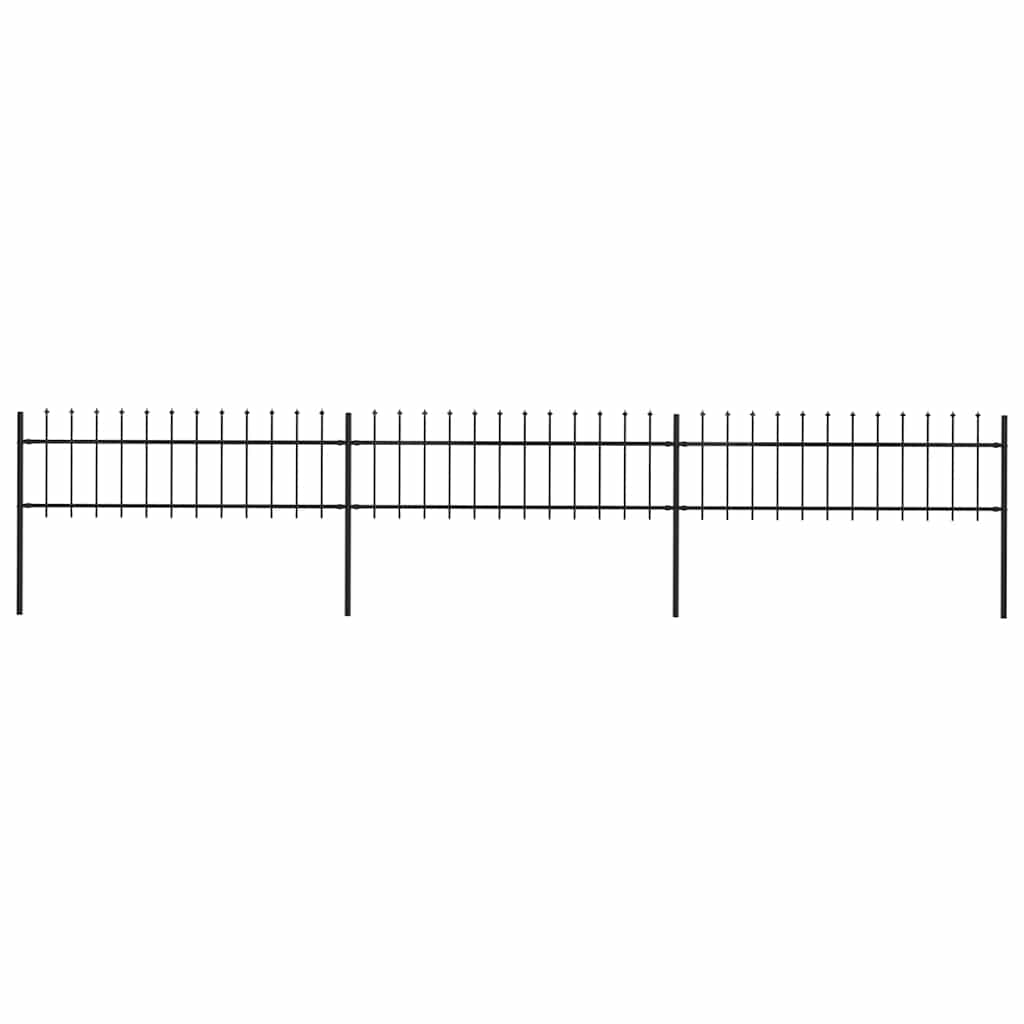 Vidaxl Gartenzaun mit Spears Top 5.1x0,6 M Stahl schwarz