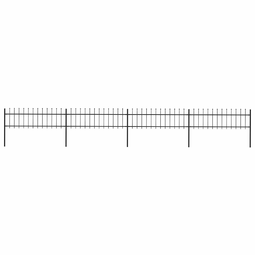 Vidaxl Gartenzaun mit Spears Top 6,8x0,6 M Stahl Schwarz