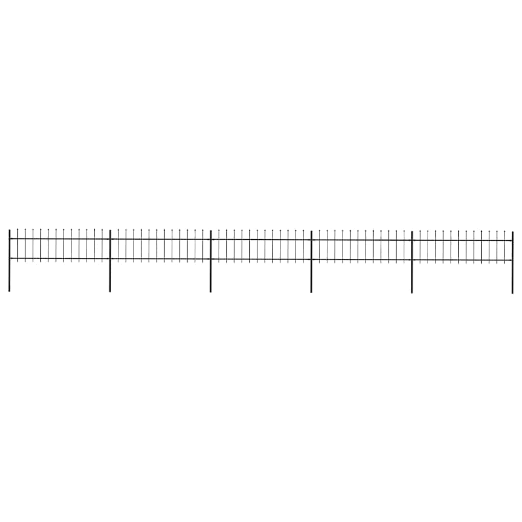 Vidaxl Gartenzaun mit Spears Top 8,5 x 0,6 M Stahl Schwarz