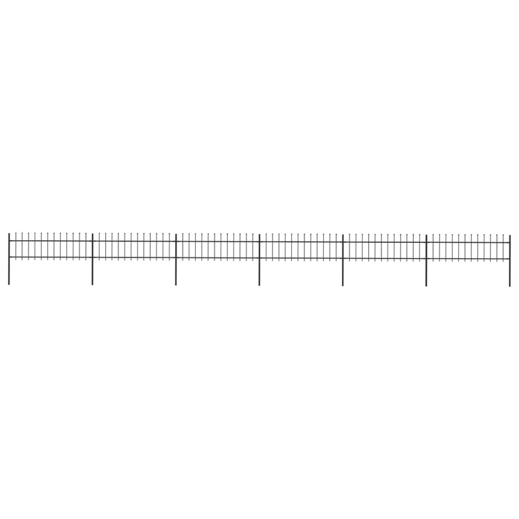 Vidaxl Gartenzaun mit Spears Top 10.2x0,6 M Stahl Schwarz