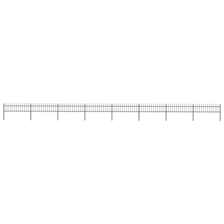 Vidaxl Gartenzaun mit Speeren Top 13,6x0,6 M Stahl Schwarz