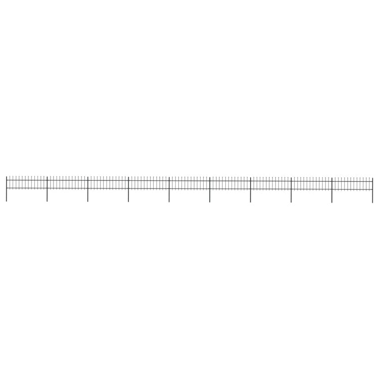 Vidaxl Gartenzaun mit Spears Top 15,3x0,6 M Stahl Schwarz