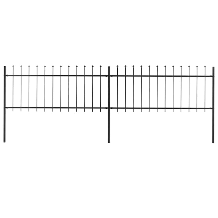 Vidaxl Gartenzaun mit Spears Top 3.4x0,8 m Stahlschwarz