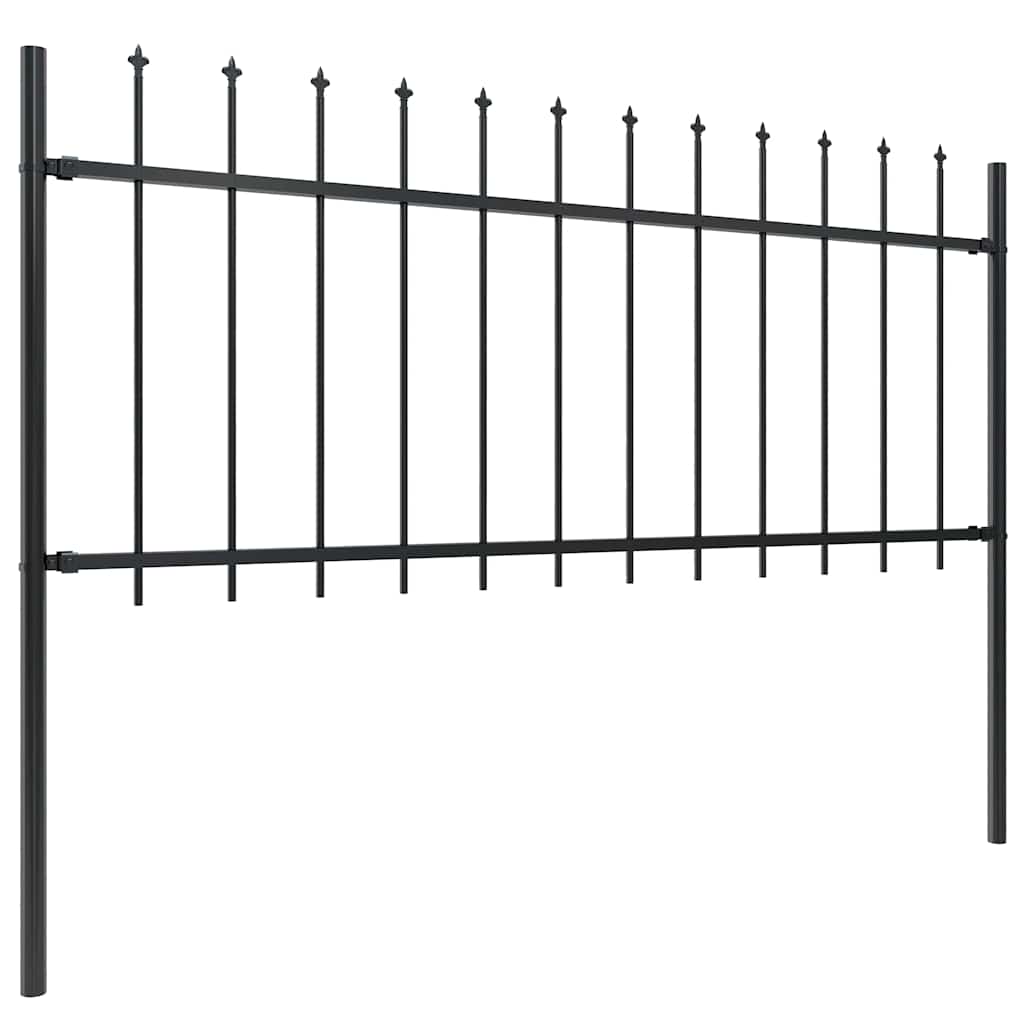 Vidaxl Gartenzaun mit Spears Top 3.4x0,8 m Stahlschwarz