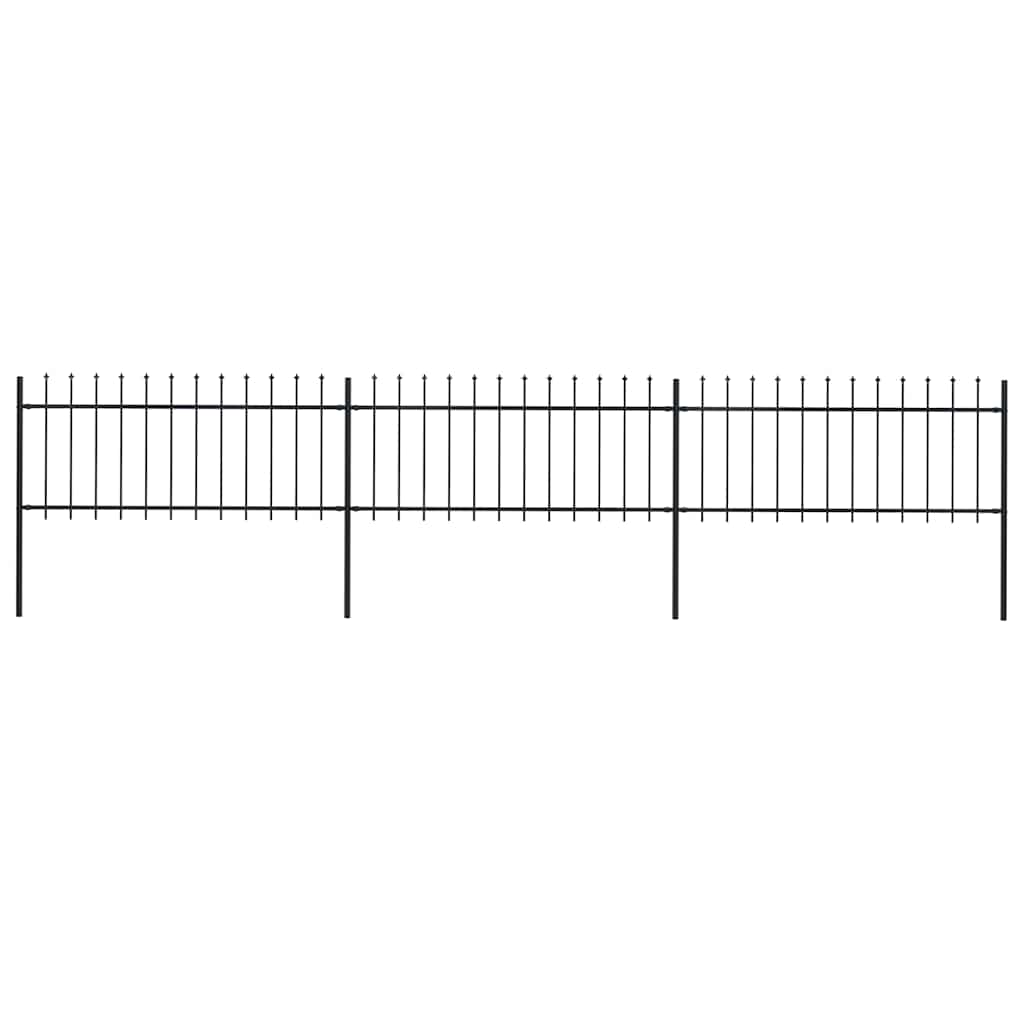Vidaxl Gartenzaun mit Spears Top 5.1x0,8 m Stahlschwarz