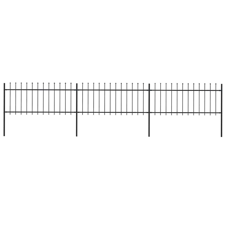 Vidaxl Gartenzaun mit Spears Top 5.1x0,8 m Stahlschwarz