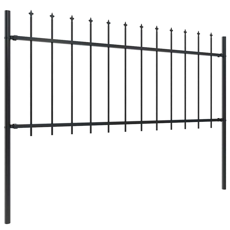 Vidaxl Gartenzaun mit Spears Top 5.1x0,8 m Stahlschwarz