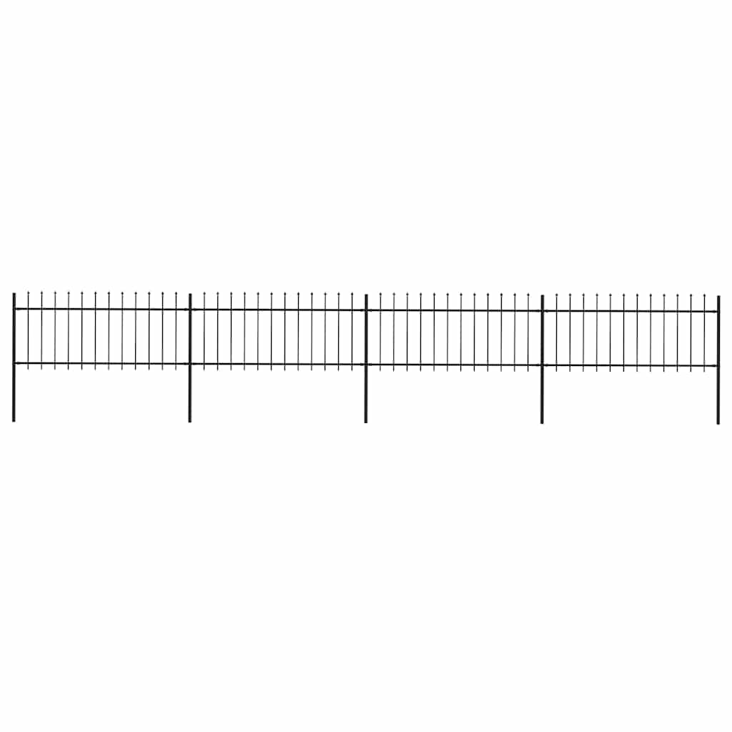 Vidaxl Gartenzaun mit Spears Top 6,8x0,8 m Stahl schwarz