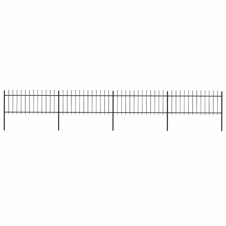 Vidaxl Gartenzaun mit Spears Top 6,8x0,8 m Stahl schwarz